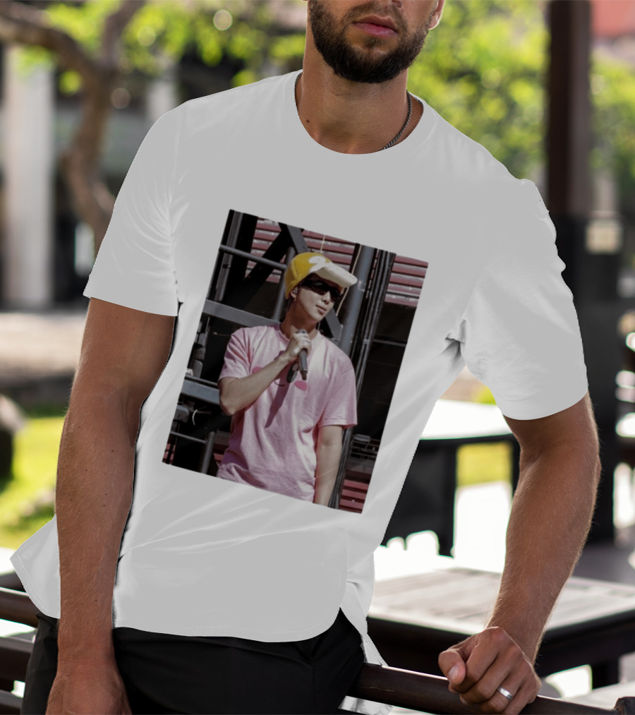 Namjoon Wearing Psyduck Hat Pink T T-Shirt