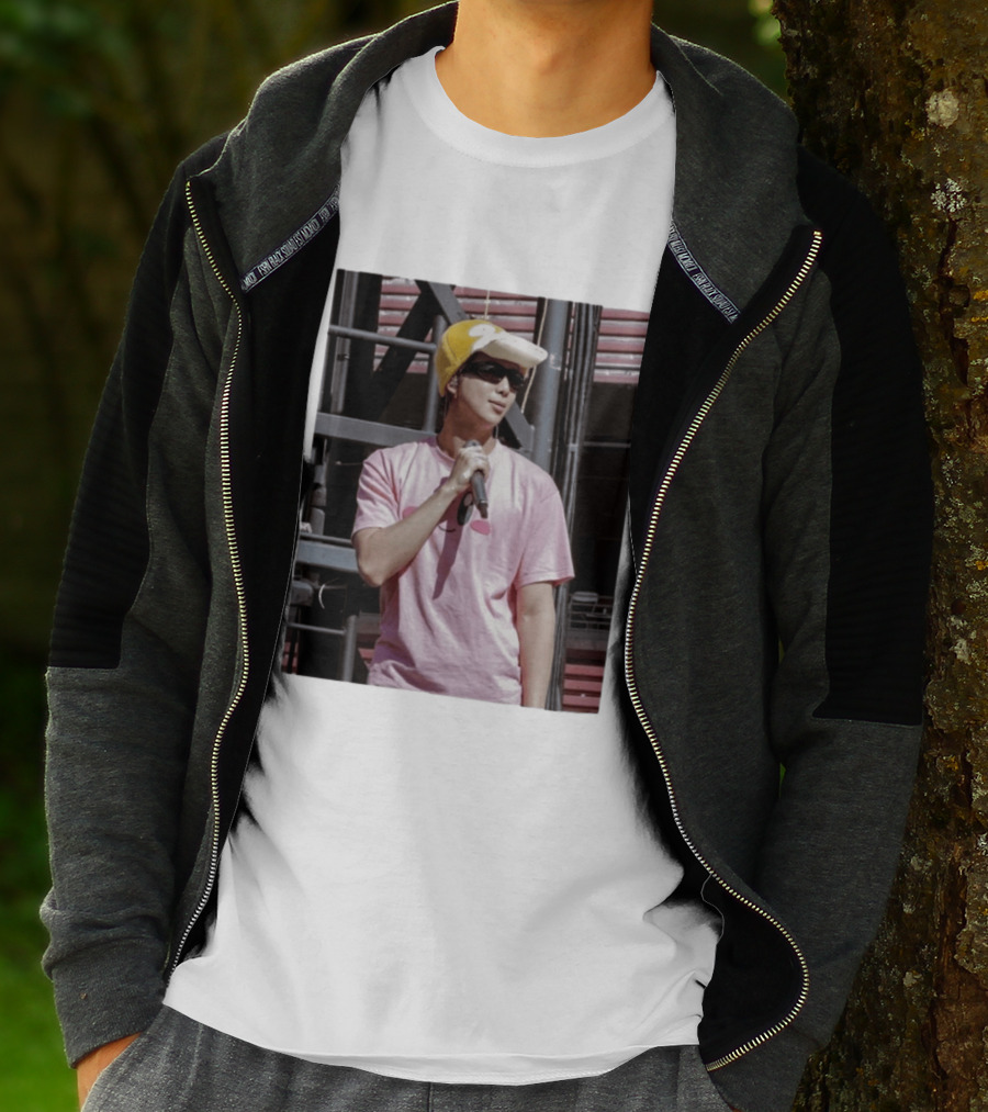 Namjoon Wearing Psyduck Hat Pink T T-Shirt