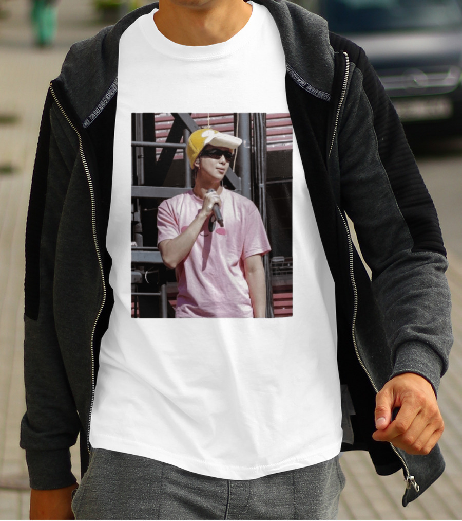 Namjoon Wearing Psyduck Hat Pink T T-Shirt