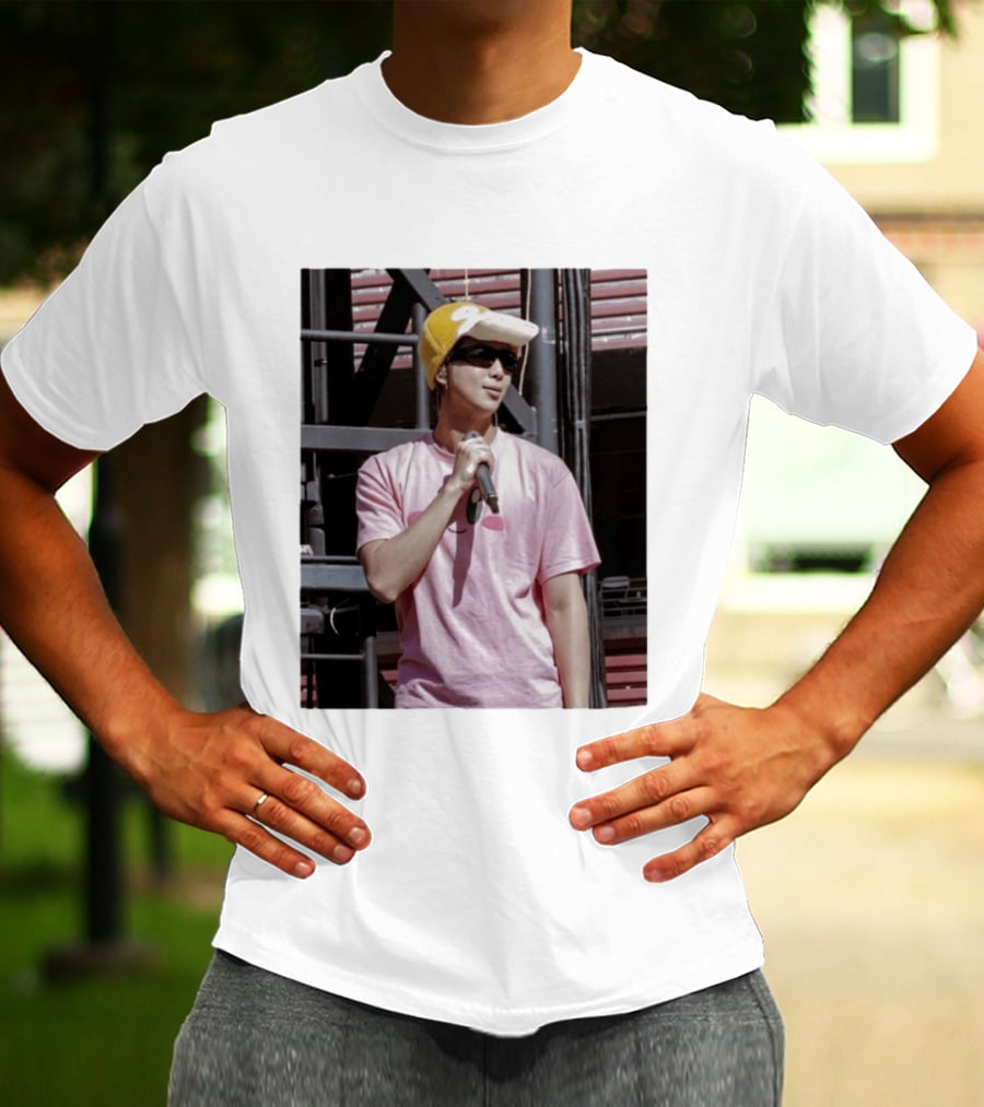 Namjoon Wearing Psyduck Hat Pink T T-Shirt