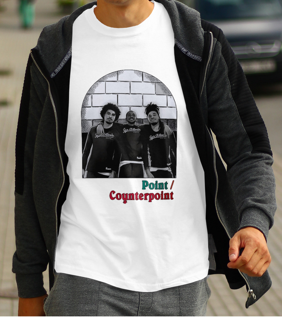 San Antonio Spurs Basketball Player Trio Point Counterpoint T-Shirt