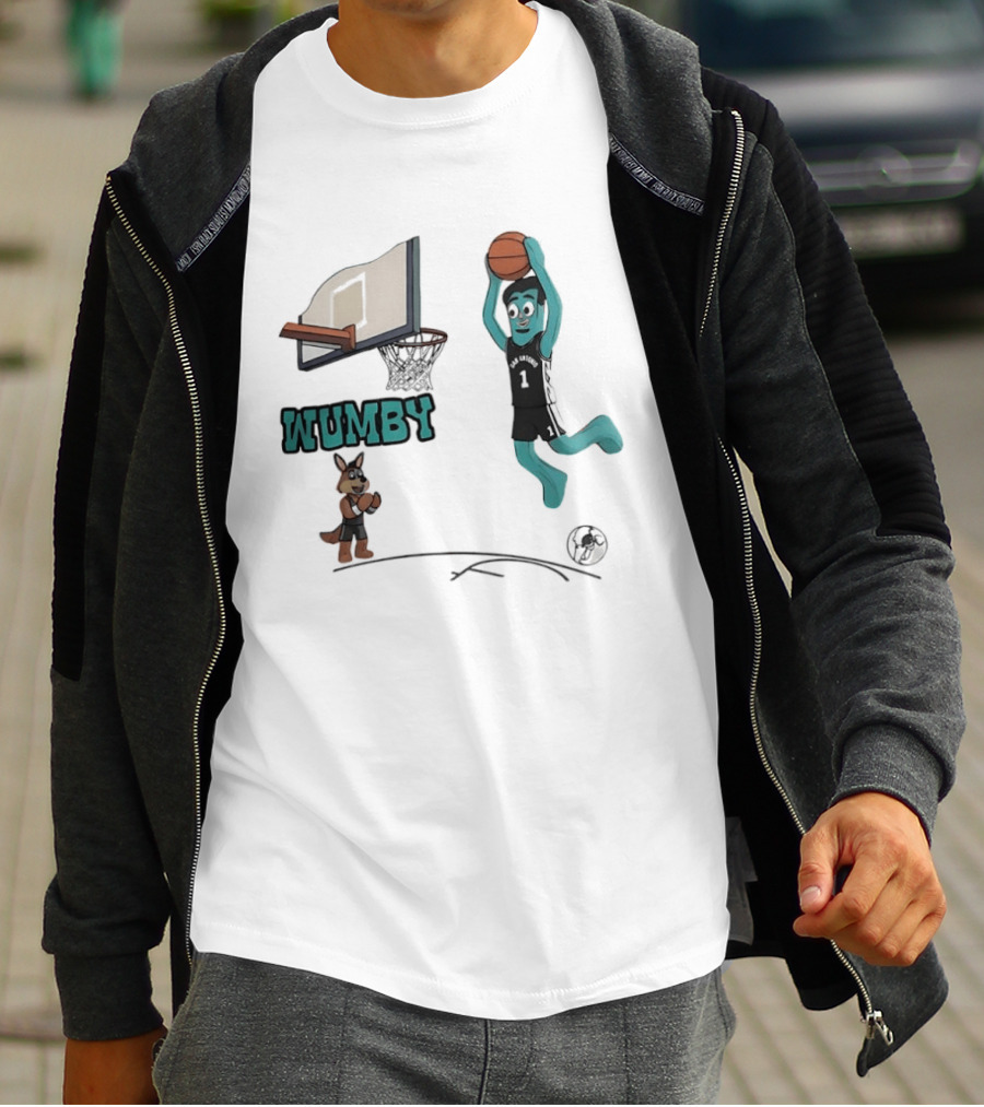 San Antonio Spurs Wumby Dunk Basketball Animated T-Shirt