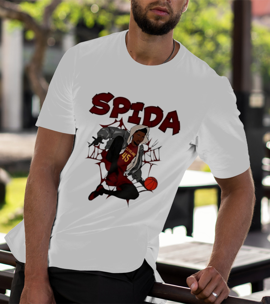 SPIDA Cleveland 45 Donovan Mitchell Basketball Spider Web T-Shirt