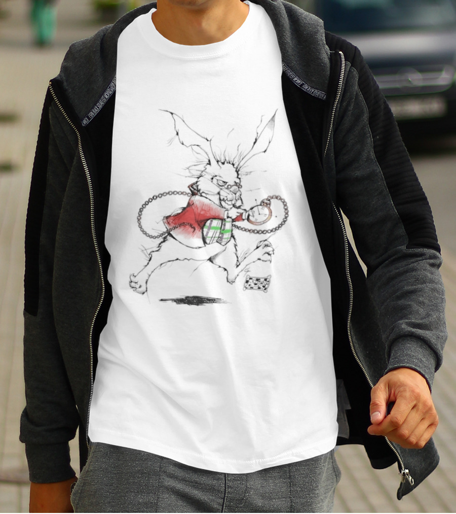 White Rabbit Andazia International Alice In Wonderland 90s Disney Cartoon Vintage Aesthetic T-Shirt