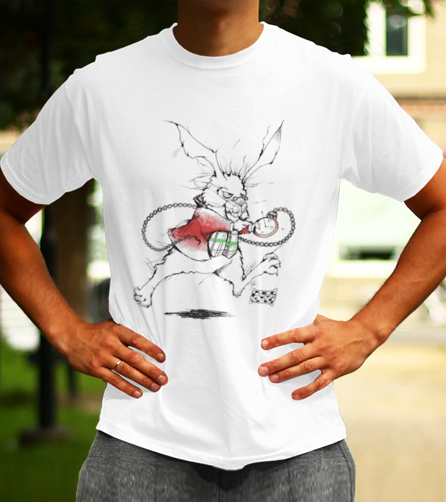 White Rabbit Andazia International Alice In Wonderland 90s Disney Cartoon Vintage Aesthetic T-Shirt