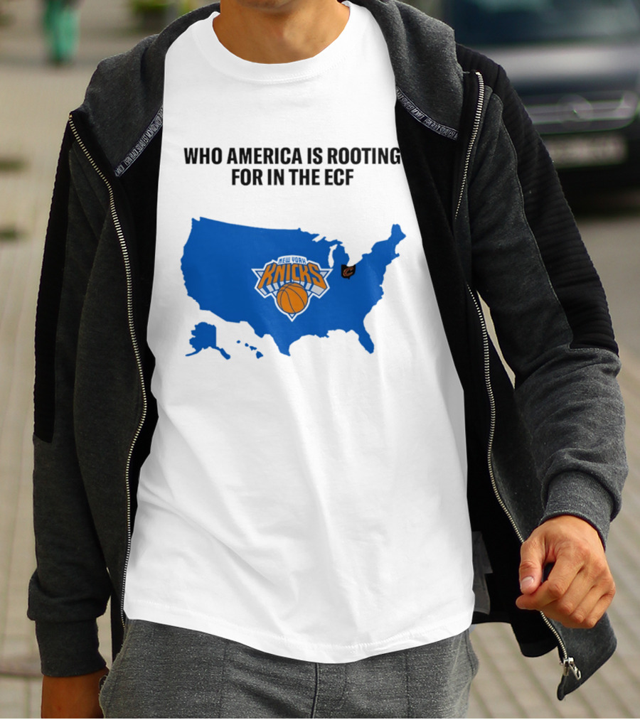 Who America Is Rooting For In The ECF Knicks USA Map Basketball T-Shirt