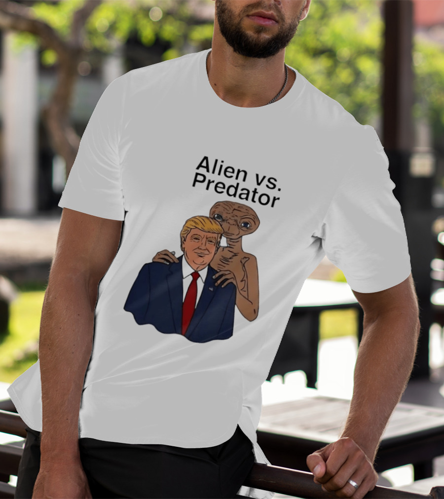 Alien Vs Predator Donald Trump ET Parody Fashion T-Shirt