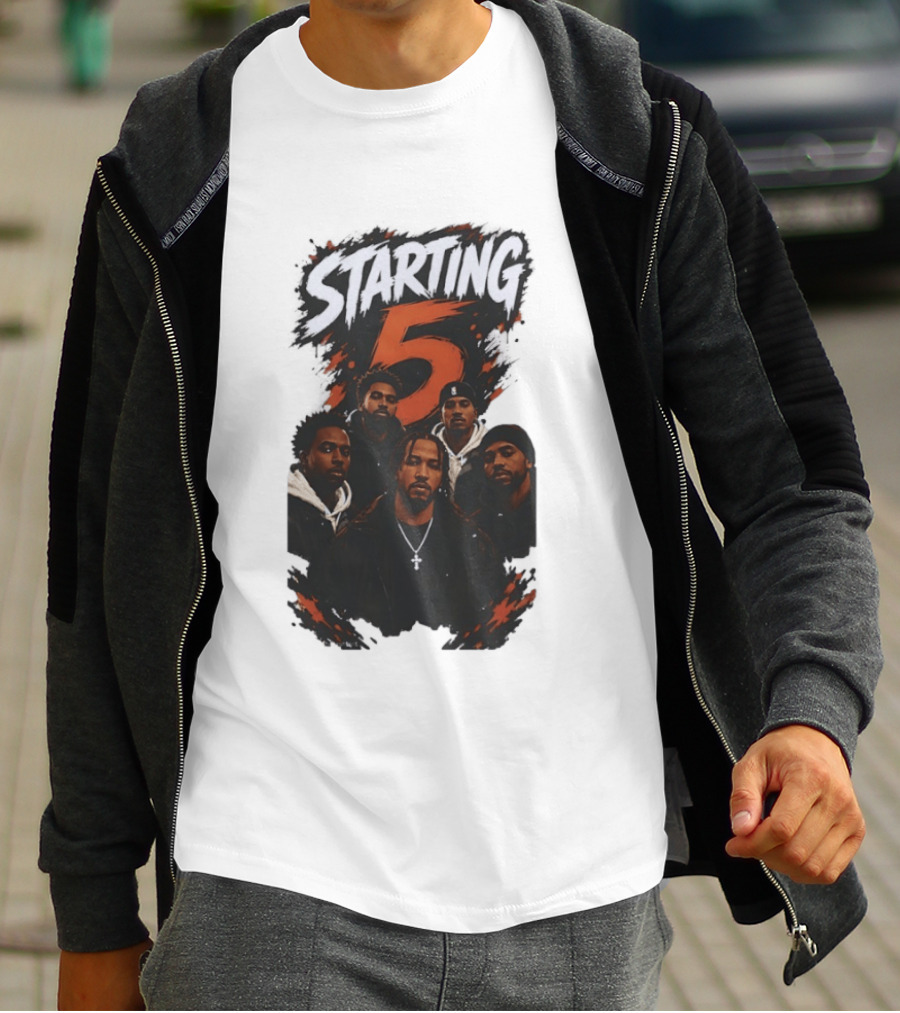 Starting 5 Basketball Hoop Squad Court Commanders New York Knicks T-Shirt