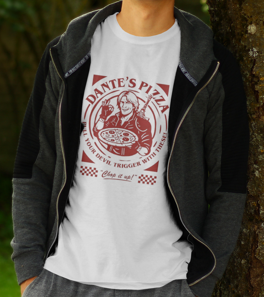 Dante's Pizza Devil May Cry Pizza Chop It Up Gaming Fans T-Shirt