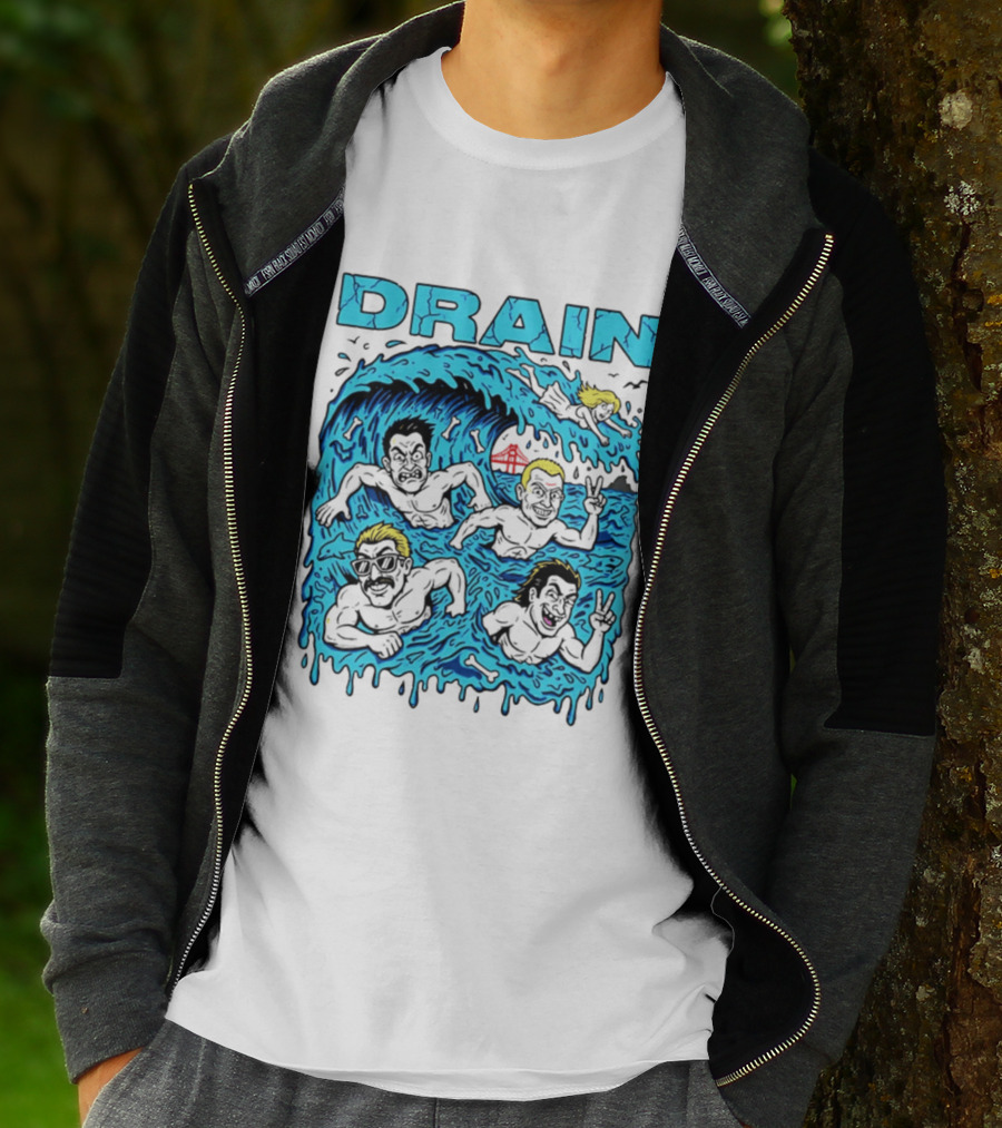 Drain Band Butthole Surfers Caricature Wave Surf T-Shirt