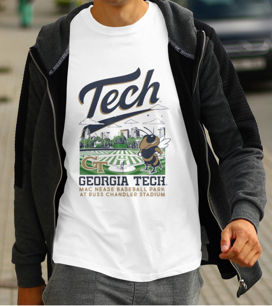 Georgia Tech Yellow Jackets Mac Nease Baseball Park Russ Chandler Stadium T-Shirt