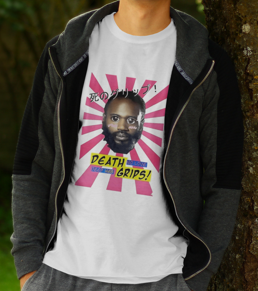 Stefan Burnett Death Grips No Love Deep Web Japanese Text Pink Sunburst T-Shirt