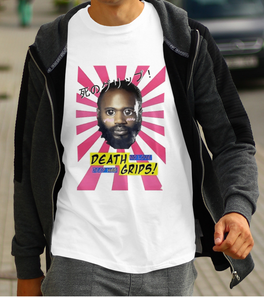 Stefan Burnett Death Grips No Love Deep Web Japanese Text Pink Sunburst T-Shirt