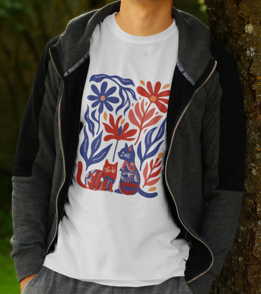 Subtle F Trump Cat Lover USA 250th Still Resisting Floral Cats T-Shirt