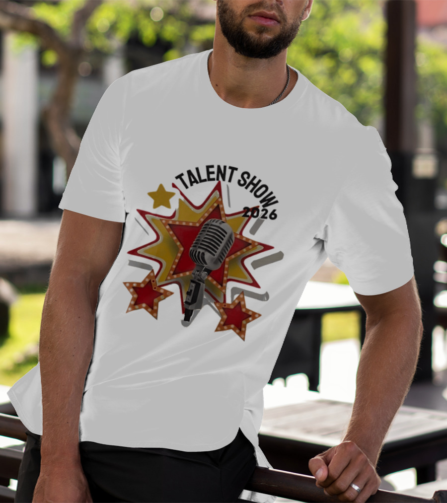 Talent Show 2026 Star Performer Mic And Stars T-Shirt
