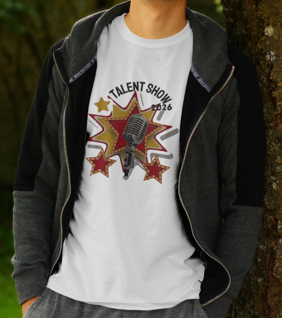 Talent Show 2026 Star Performer Mic And Stars T-Shirt