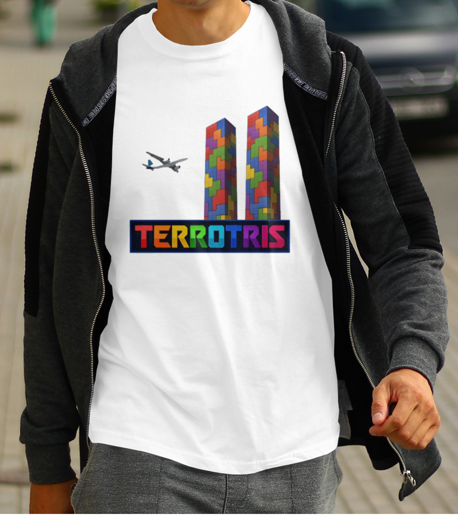 Terrortris Tetris Block Towers With Plane T-Shirt