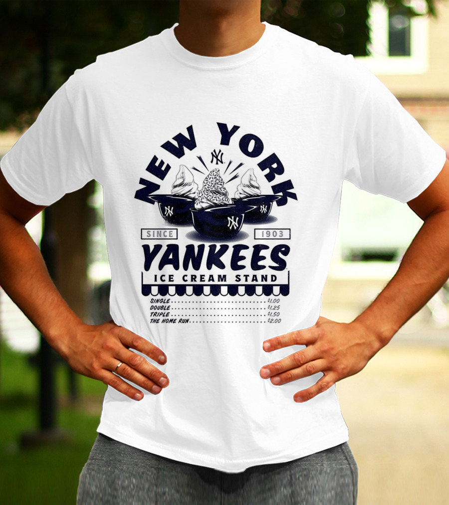 New York Yankees Ice Cream Stand Dessert Helmets Since 1903 T-Shirt