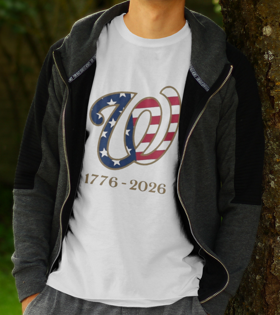 Washington Nationals America 250 Flag W 1776 2026 Stars And Stripes Anniversary T-Shirt