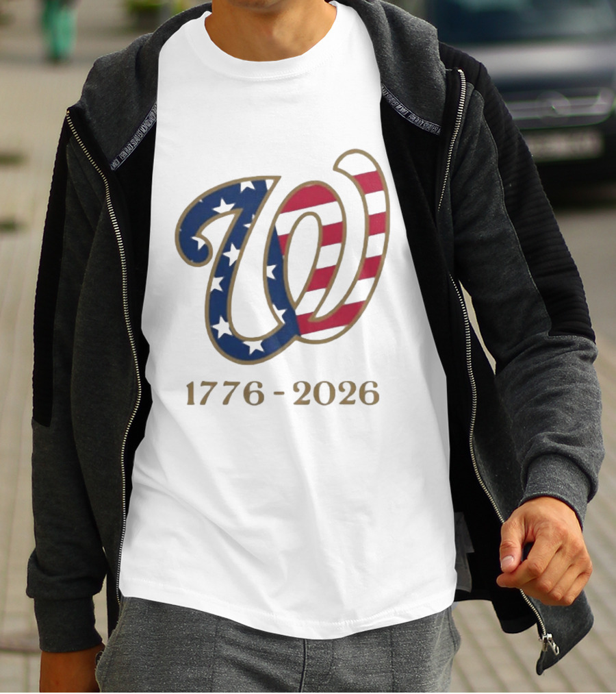 Washington Nationals America 250 Flag W 1776 2026 Stars And Stripes Anniversary T-Shirt
