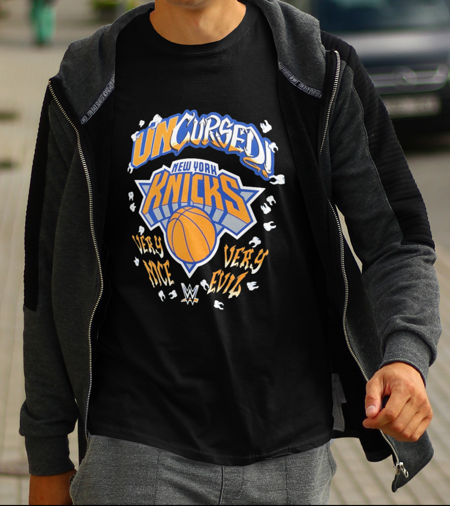 Uncursed New York Knicks Very Nice Very Evil Danhausen WWE T-Shirt