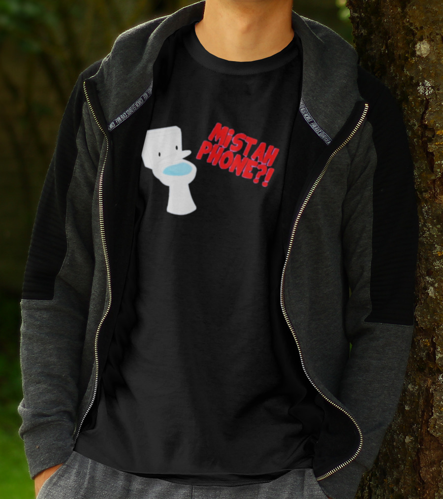 Mistah Phone Toilet Pun Illustration Humor T-Shirt