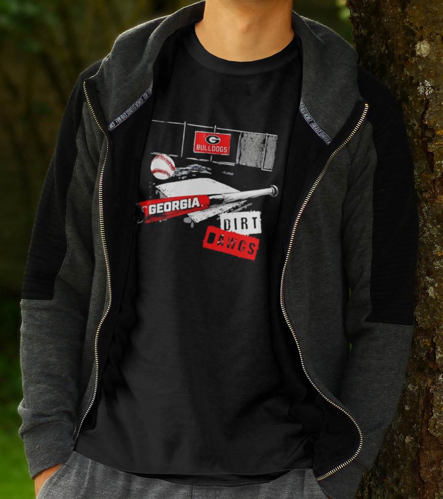 Georgia Bulldogs Baseball Dirt Dawgs Field Bat And Ball T-Shirt