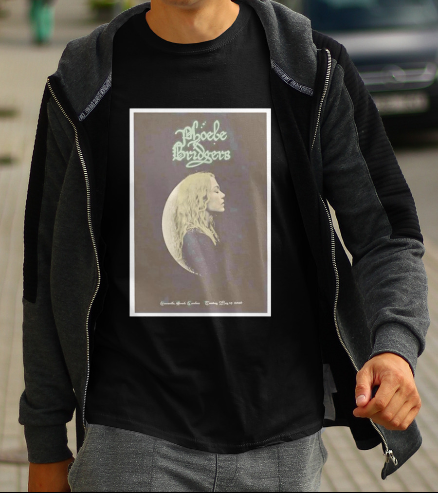 Phoebe Bridgers Moon Profile Greenville South Carolina Tuesday May 19 2026 T-Shirt