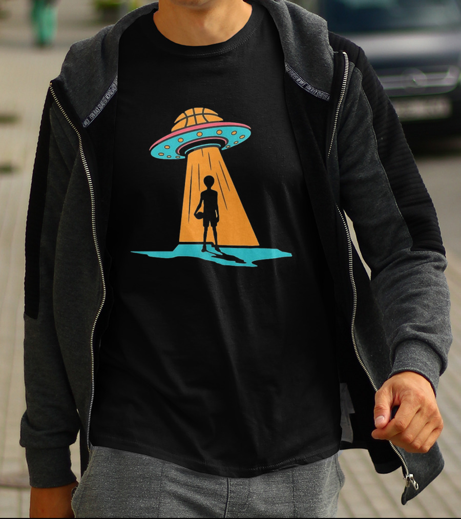 San Antonio Spurs Basketball UFO Alien Abduction Hoops T-Shirt