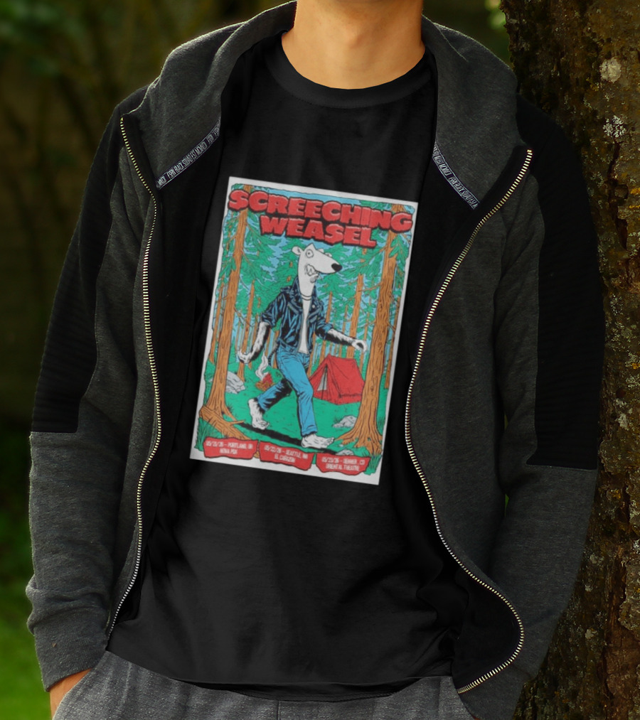 Screeching Weasel Punk Rocker Forest Weasel Tour Portland Seattle Denver T-Shirt
