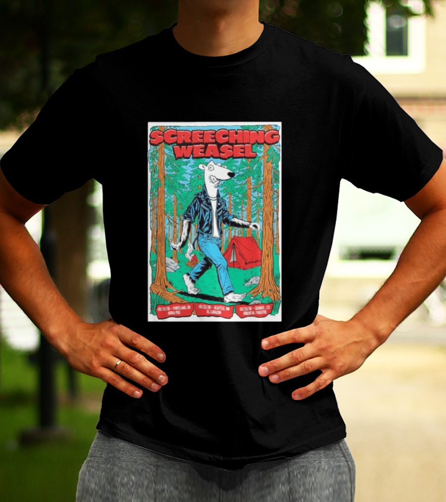 Screeching Weasel Punk Rocker Forest Weasel Tour Portland Seattle Denver T-Shirt