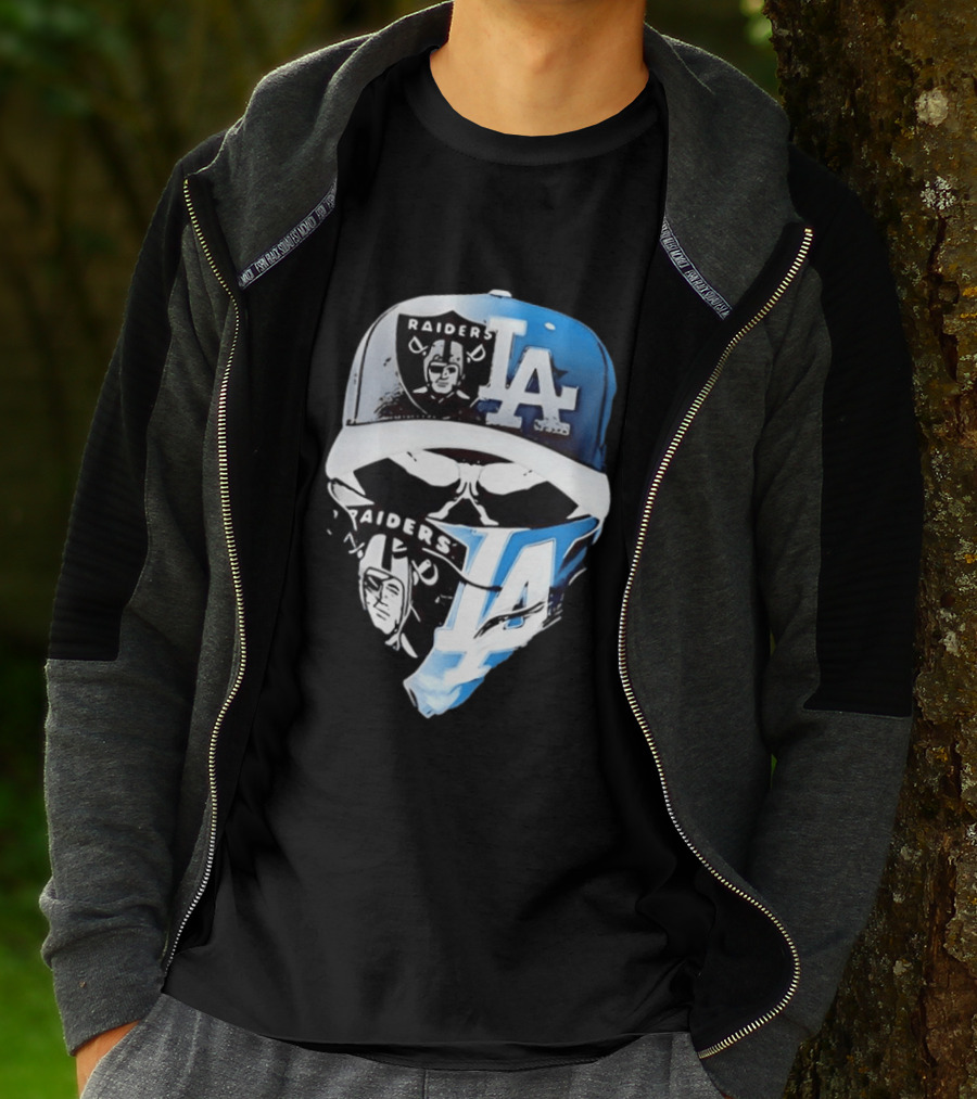 Las Vegas Raiders Los Angeles Dodgers Split Raiders LA T-Shirt