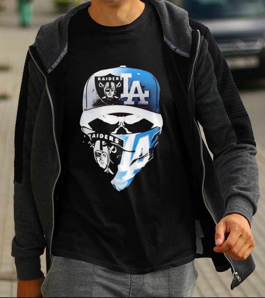 Las Vegas Raiders Los Angeles Dodgers Split Raiders LA T-Shirt
