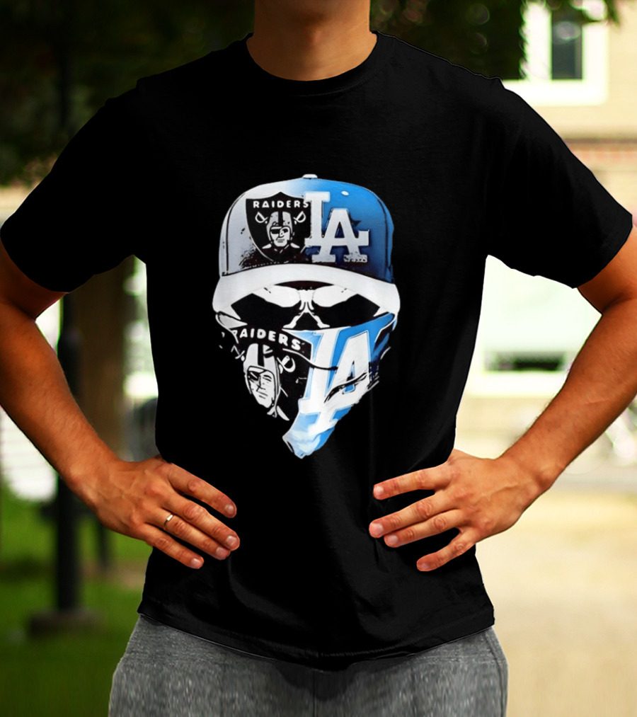 Las Vegas Raiders Los Angeles Dodgers Split Raiders LA T-Shirt