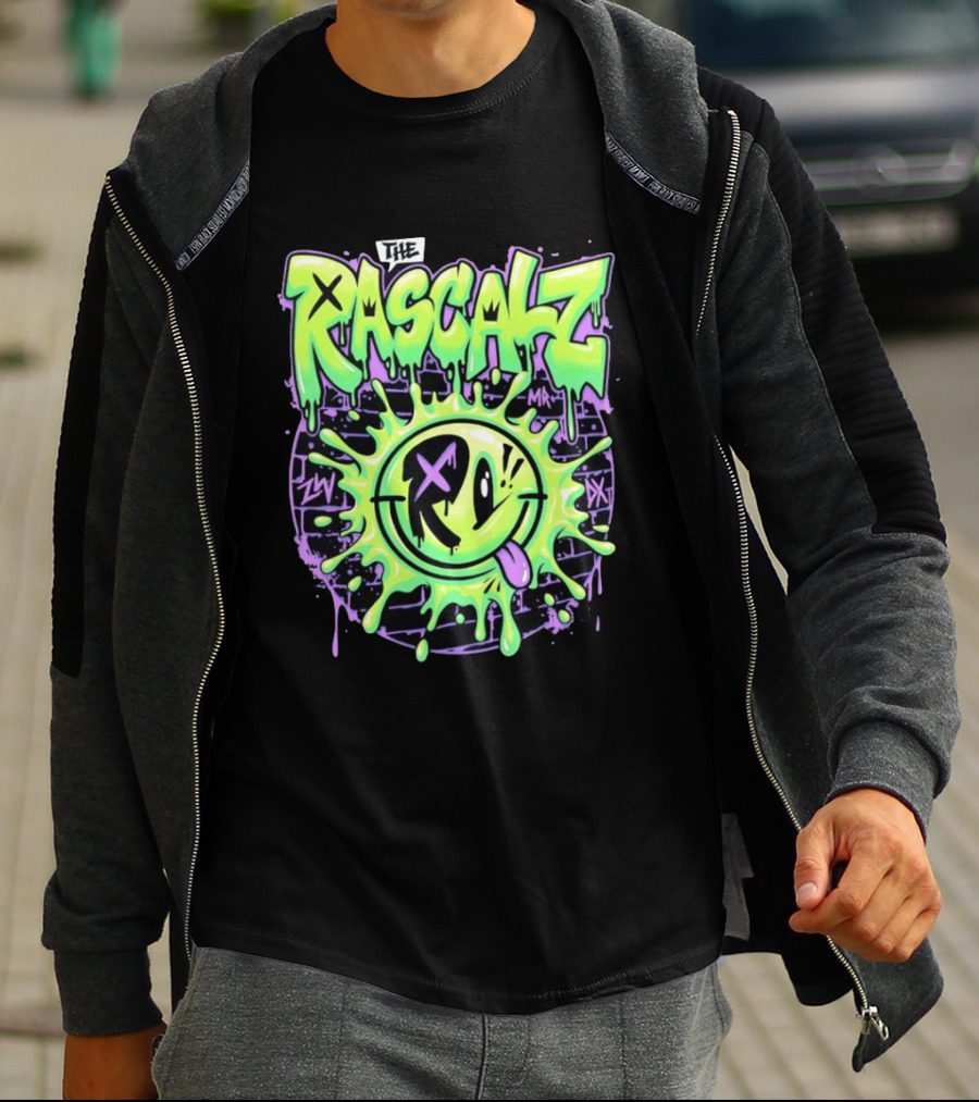 The Rascalz AEW Slime Smiley Graffiti T-Shirt