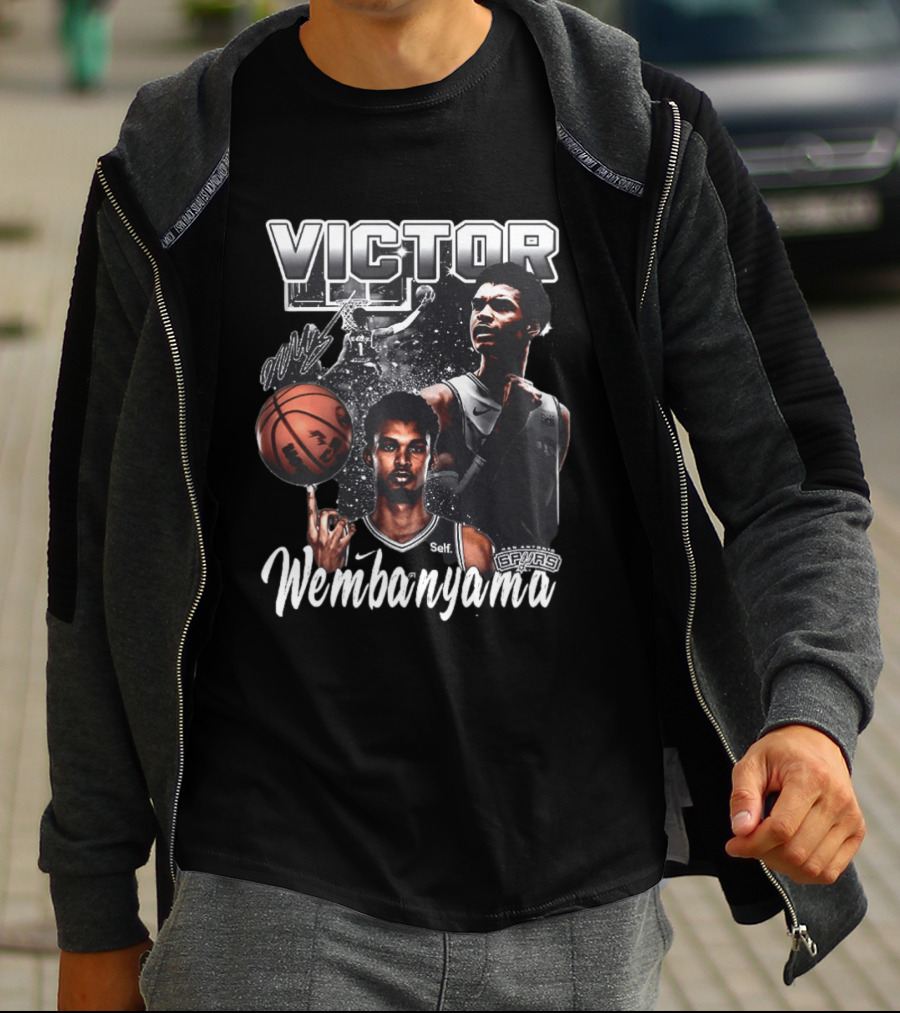 Victor Wembanyama Spurs Basketball Dunk Spinning Posing T-Shirt