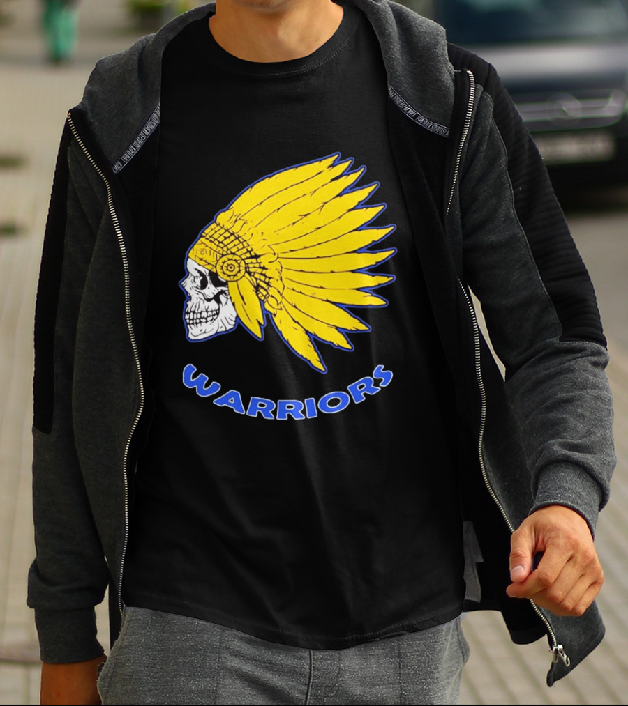 Warriors Fearless Spirit Skull Yellow Headdress T-Shirt