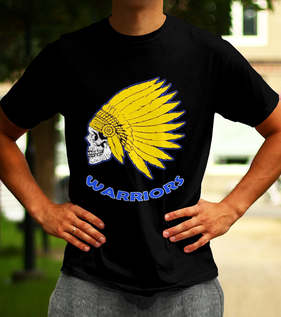 Warriors Fearless Spirit Skull Yellow Headdress T-Shirt