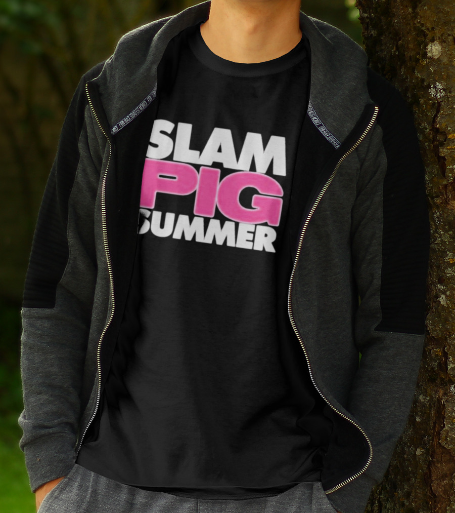 Slam Pig Summer Bold Pink Text Trend T-Shirt