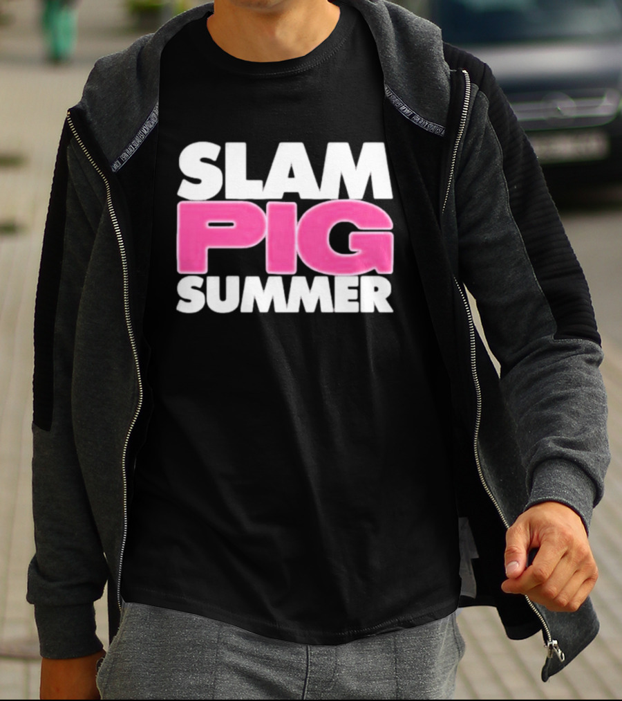 Slam Pig Summer Bold Pink Text Trend T-Shirt