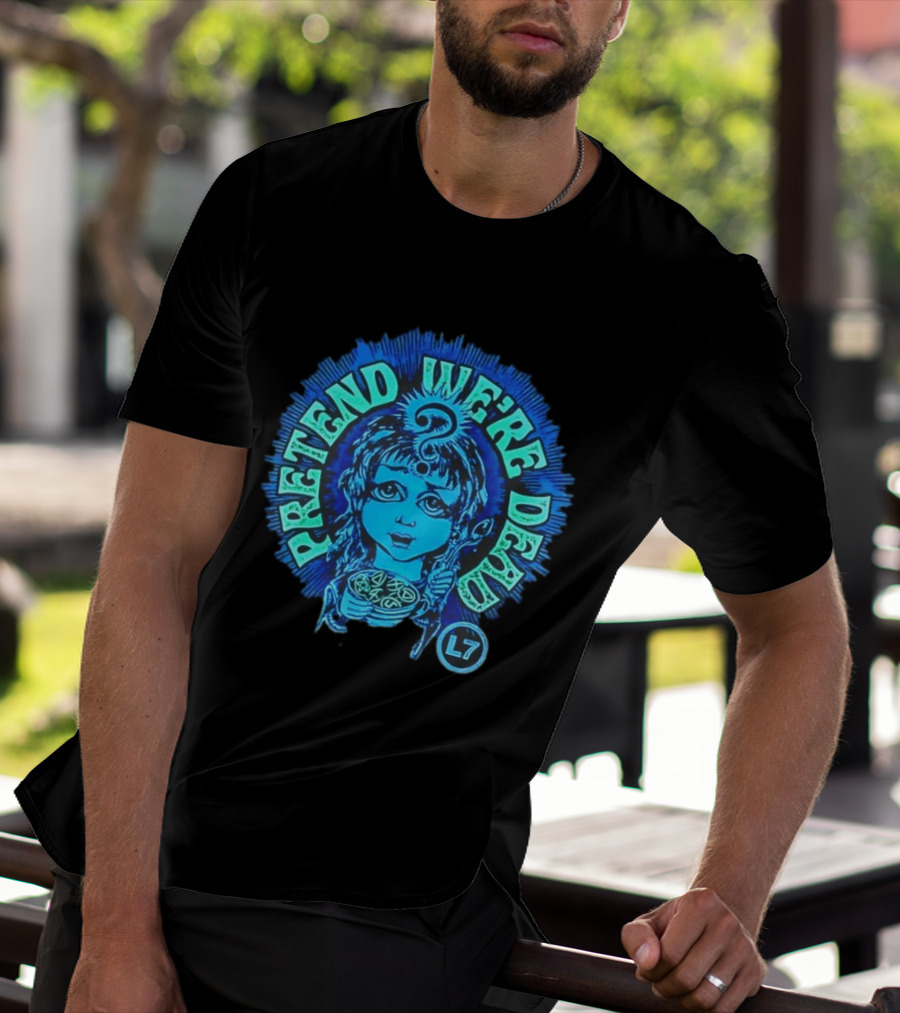 L7 Pretend We're Dead Blue Comic T-Shirt