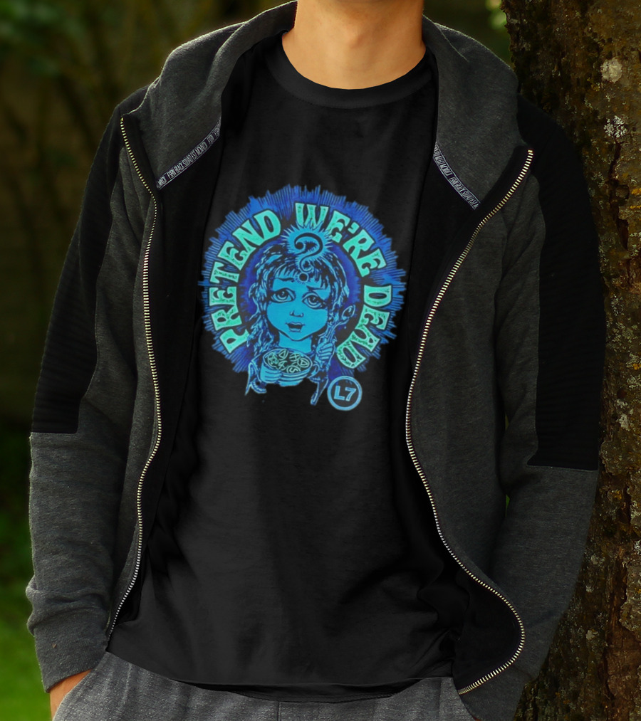 L7 Pretend We're Dead Blue Comic T-Shirt