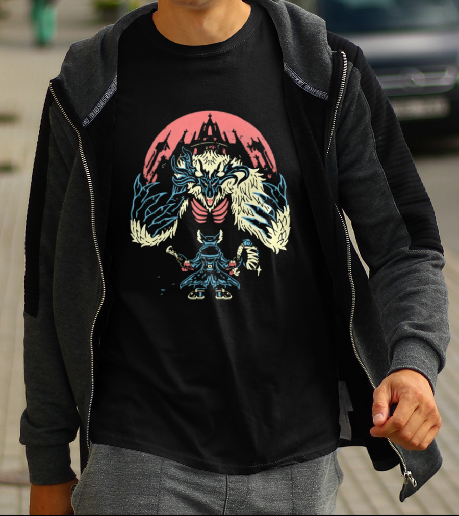 Bloodborne Hunter Confronts Cleric Beast Let The Hunt Begin T-Shirt