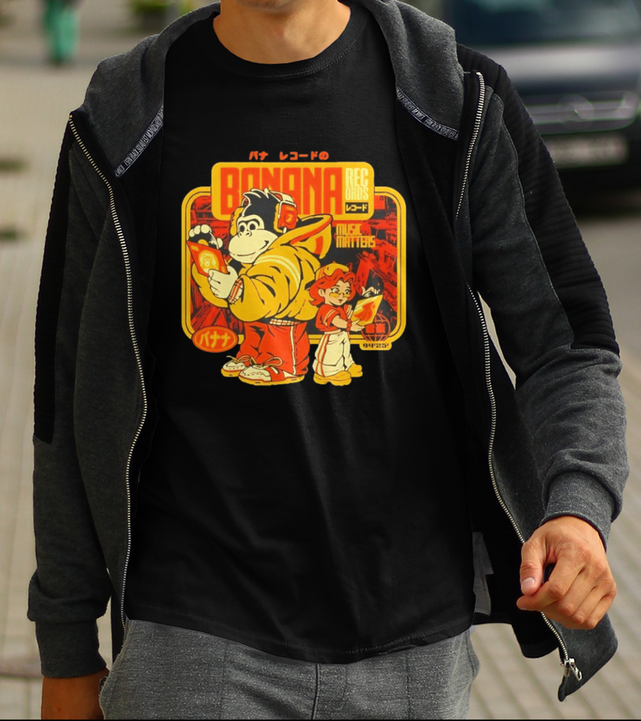 Banana Records Music Matters Retro Style Japanese T-Shirt