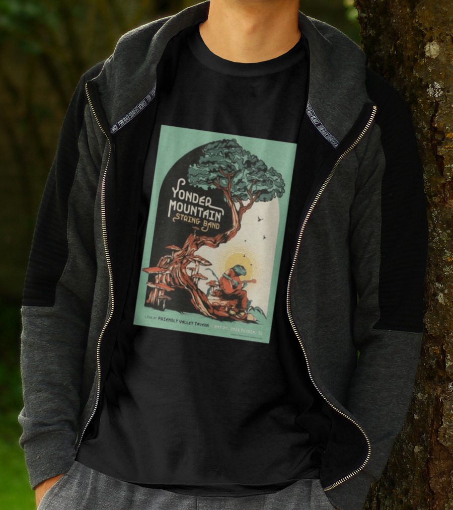 Yonder Mountain String Band Live At Friendly Valley Tavern Peoria IL May 24 2026 T-Shirt