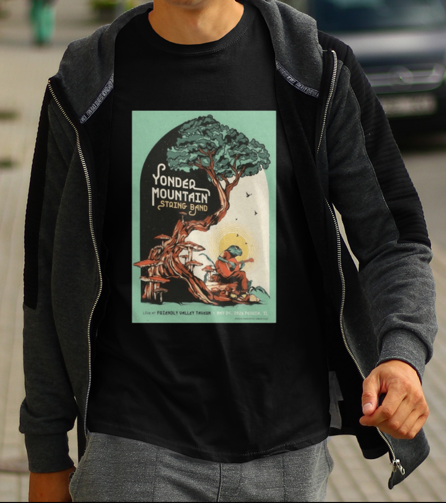 Yonder Mountain String Band Live At Friendly Valley Tavern Peoria IL May 24 2026 T-Shirt