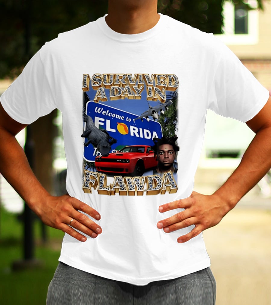 I Survived A Day In Flawda Welcome To Florida Dodge Jet Manatee Adventure T-Shirt