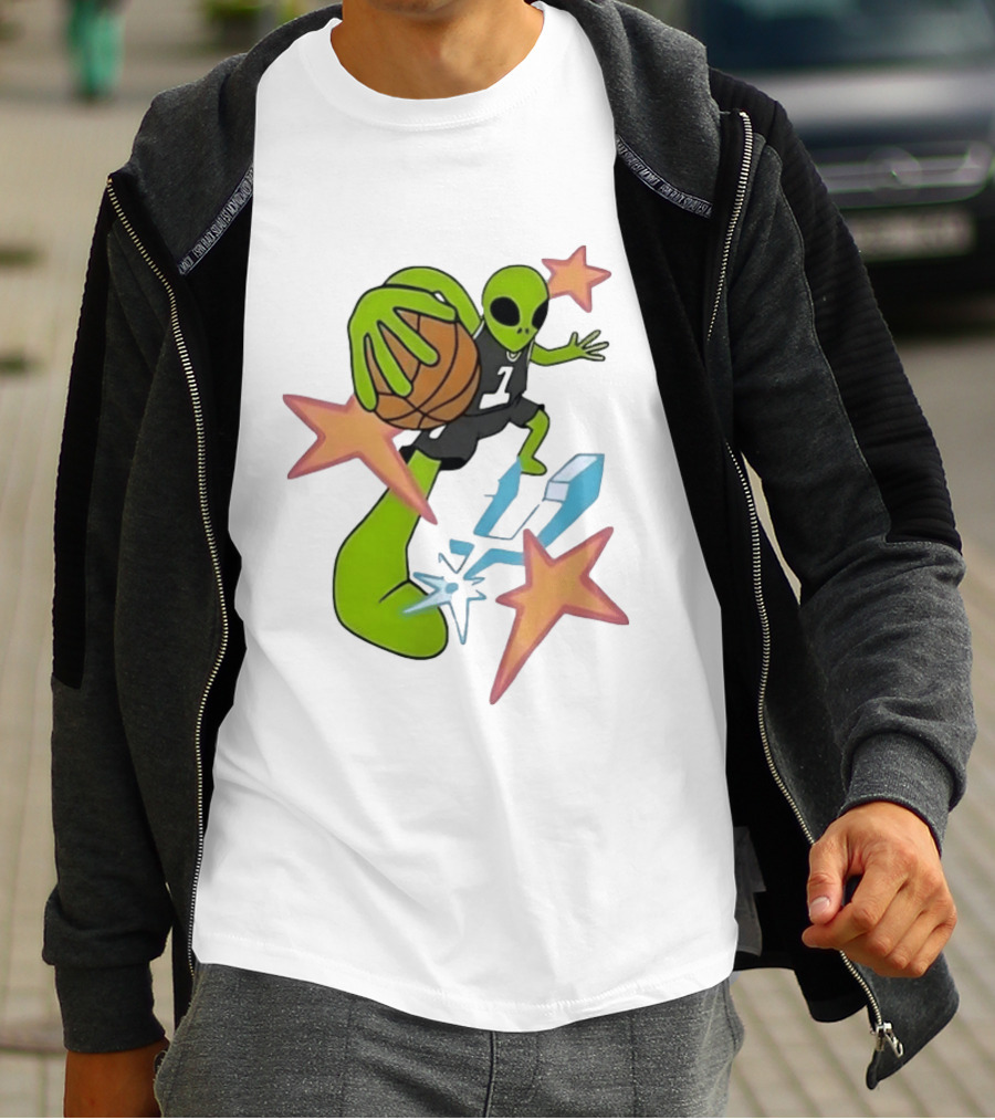 San Antonio Spurs Alien Basketball Dunking Stars T-Shirt