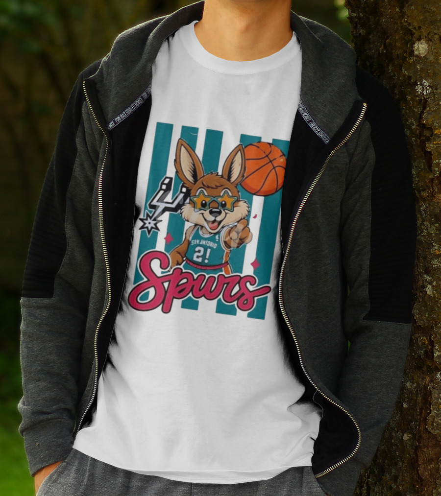 San Antonio Spurs Mascot Basketball Star Glasses Youth 21 T-Shirt