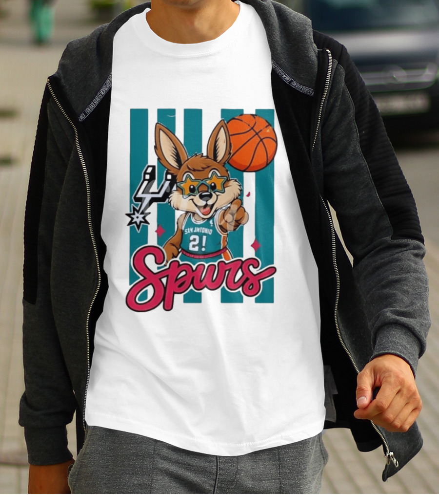 San Antonio Spurs Mascot Basketball Star Glasses Youth 21 T-Shirt